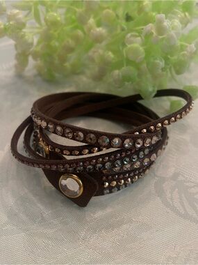 Swarovski Crystal Brown Multi-Strand Wrap